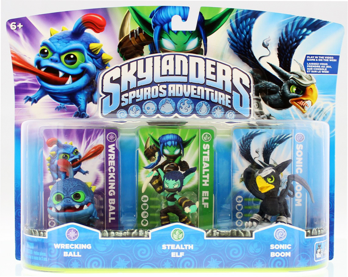 Skylanders Spyro's Adventure Triple pack (Sonic Boom, Stealth Elf, Wrecking Ball) for image