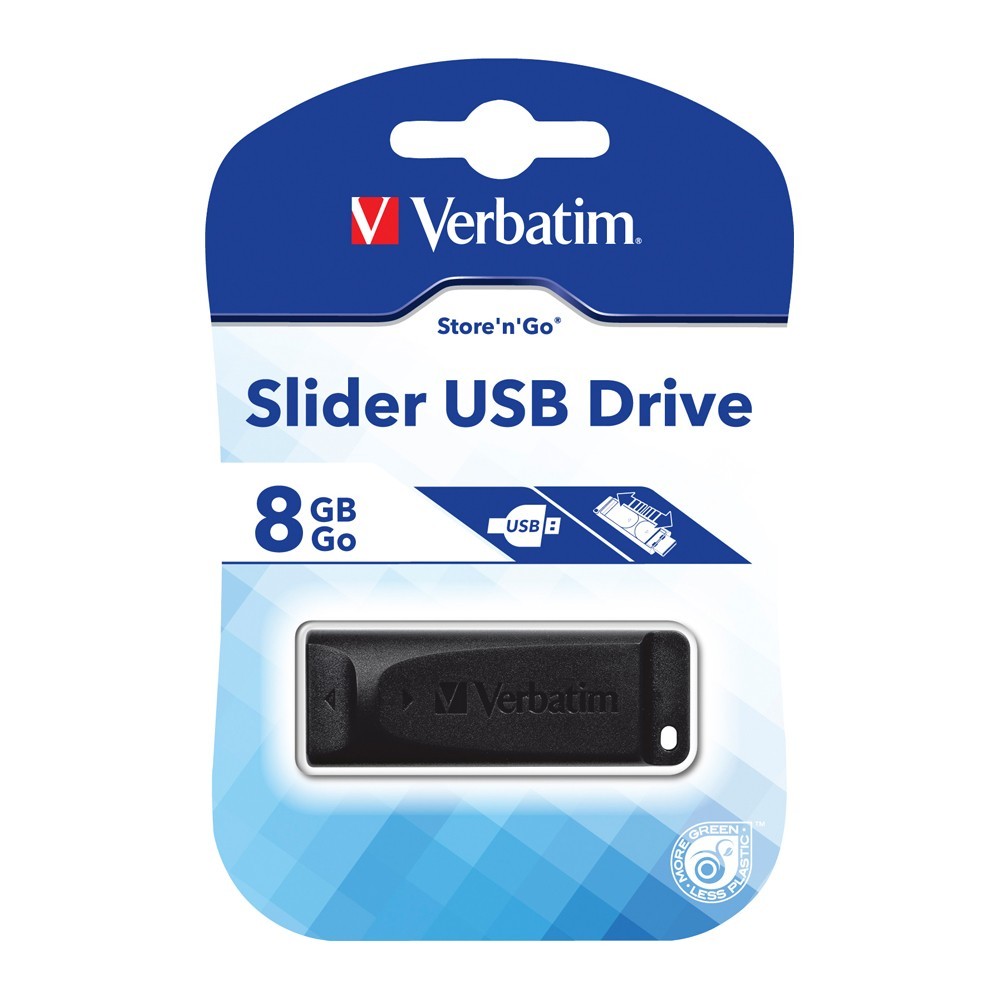 Verbatim Store'n'Go Slider USB 2.0 Drive - 8GB (Black) image