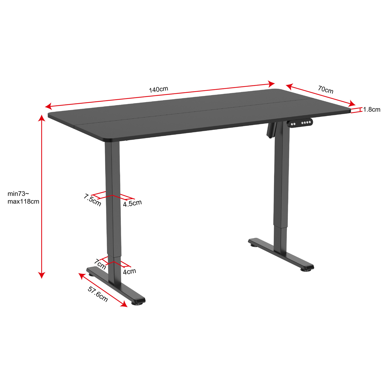 Buy Gorilla Office Height Adjustable Desk Black/Black at Mighty Ape NZ