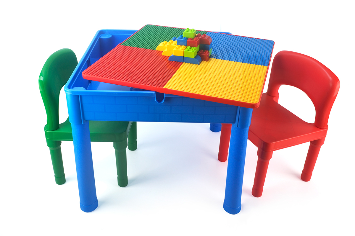 Kids Square 3-in-1 Activity Table With 2 Chairs (Primary) image