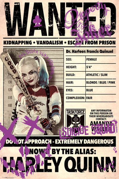 Suicide Squad Poster - Harley Quinn Wanted (537) image