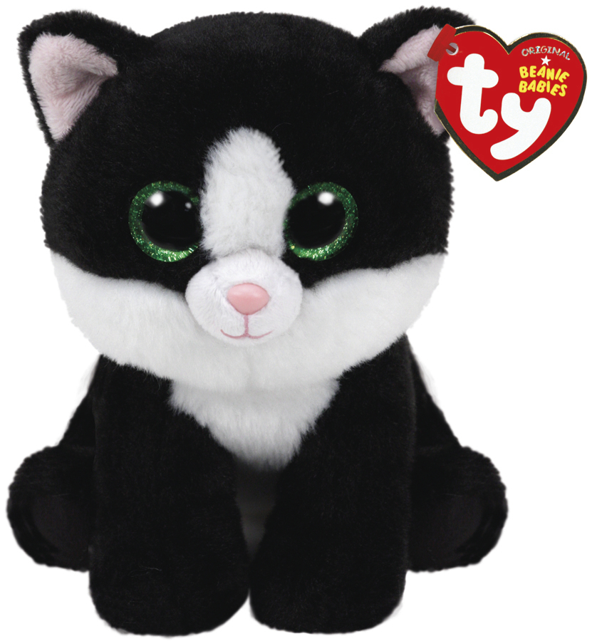 Ty Beanie Babies: Ava Cat (Black/White) - Small Plush