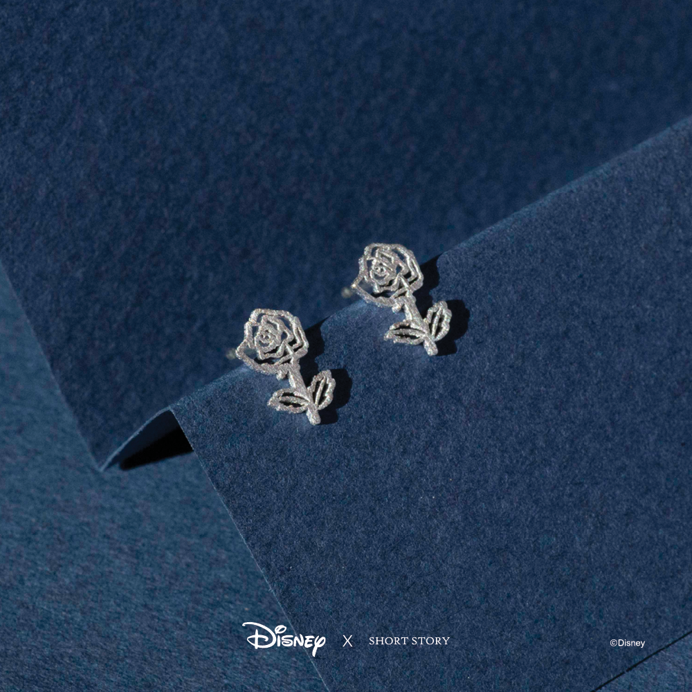 Short Story: Disney Earring Belle Rose - Silver