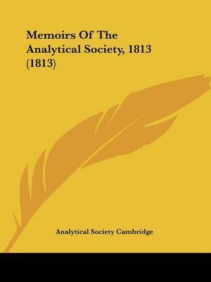 Memoirs Of The Analytical Society, 1813 (1813) image