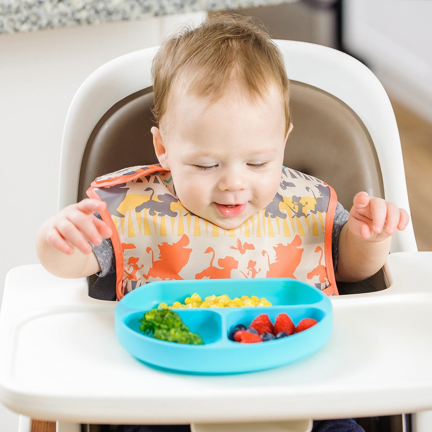 Bumkins: Silicone Grip Dish - Light Blue image