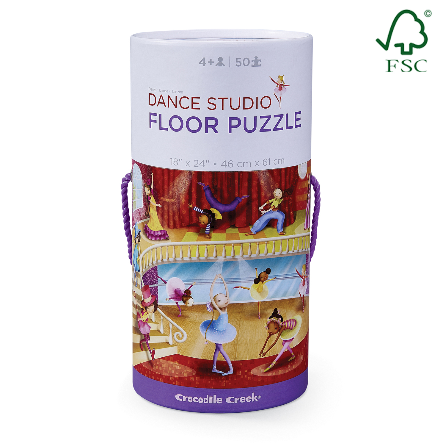 Crocodile Creek Canister Floor Puzzle Dance 50pc image