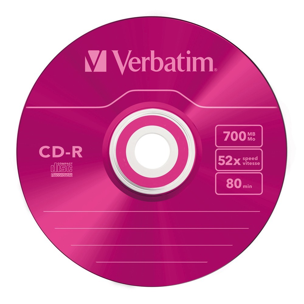 Verbatim CD-R 700MB Slim Case Colours 52x (25 Pack) image