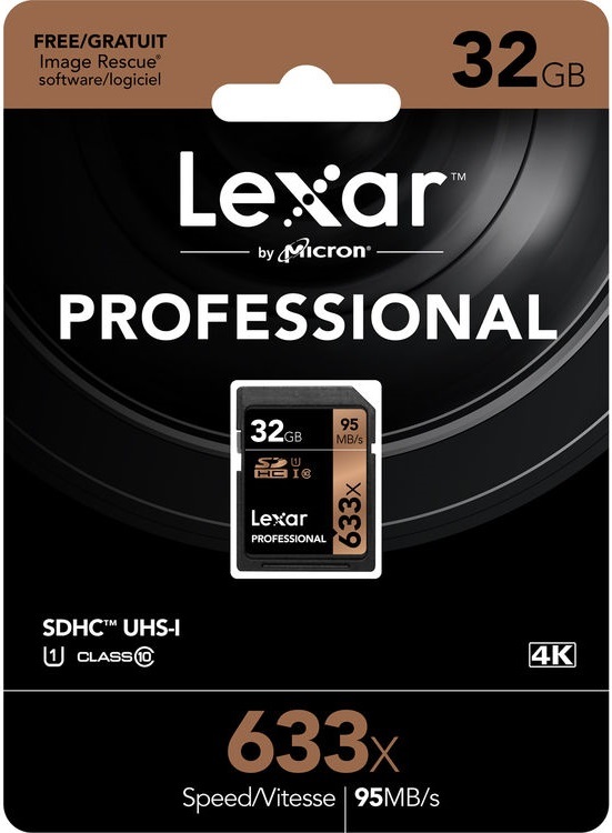 32GB Lexar Professional 633x U1 SDHC / SDXC