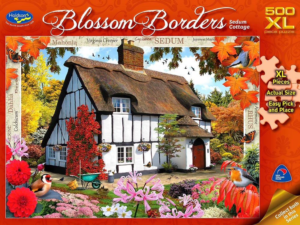 Holdson XL: 500 Piece Puzzle - Blossom Borders (Sedum Cottage) image