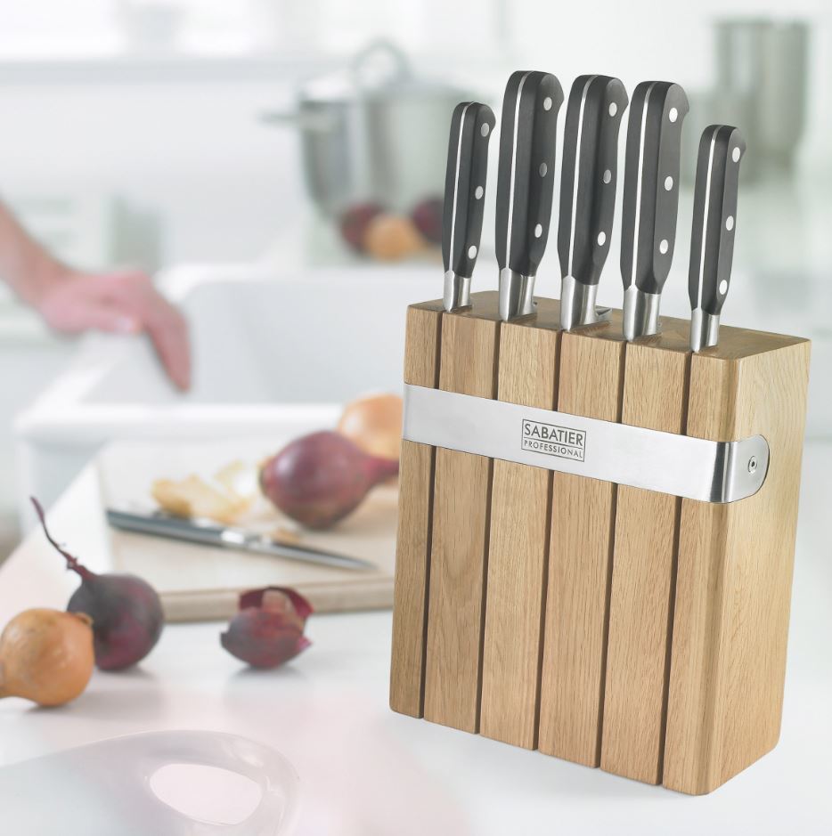 Sabatier Professional 5pc Oak Knife Block Set