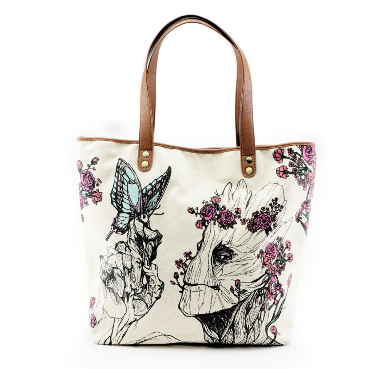 Loungefly Marvel GOTG Groot Floral Tote Bag