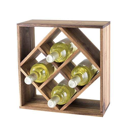 Rustic Farmhouse: Acacia Wood Lattice Wine Rack