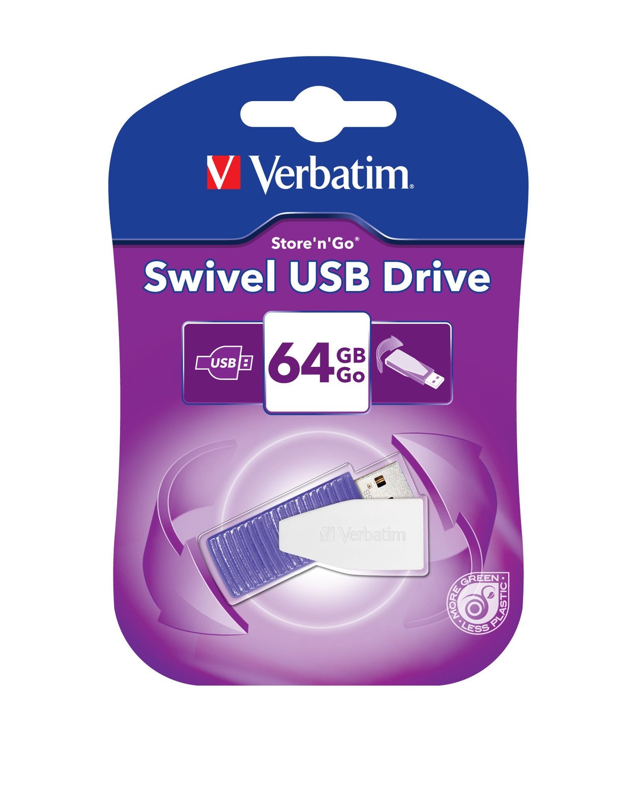 Verbatim Store'n'Go USB Drive Swivel - 64GB (Violet) image