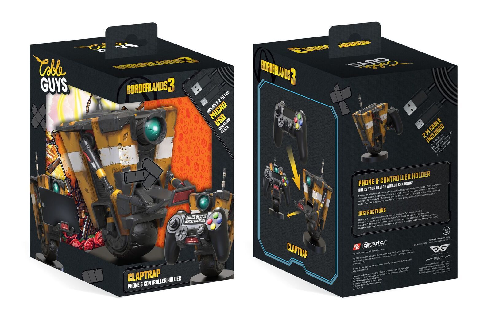 Cable Guy Controller Holder - Borderlands Claptrap on PS4