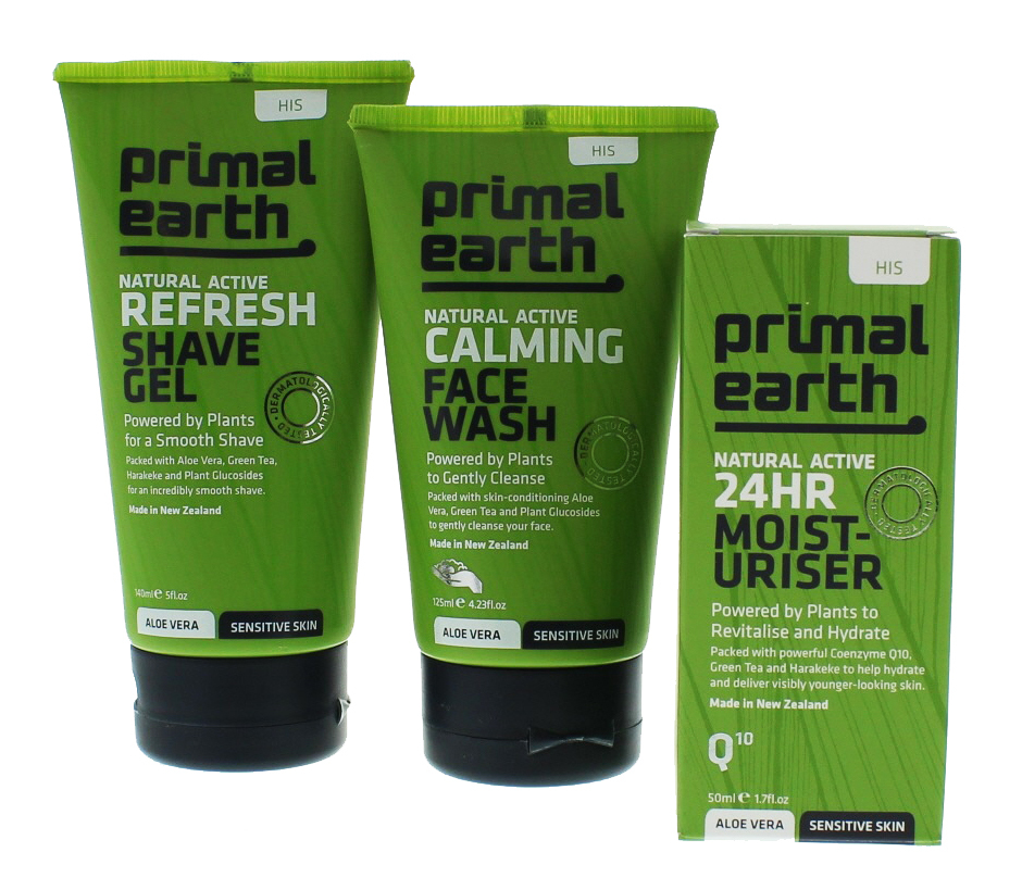 Buy Primal Earth Organic Men's Skincare Bundle (Shave Gel, Facewash