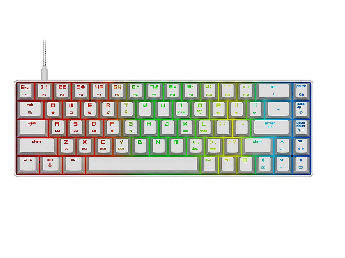 Gorilla Gaming Mini Wired Mechanical Keyboard - White for PC image