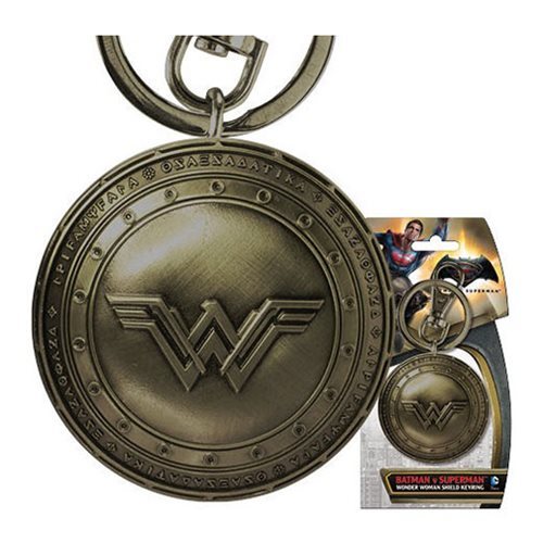 Batman v Superman: Wonder Woman Brass Shield - Pewter Key Chain image