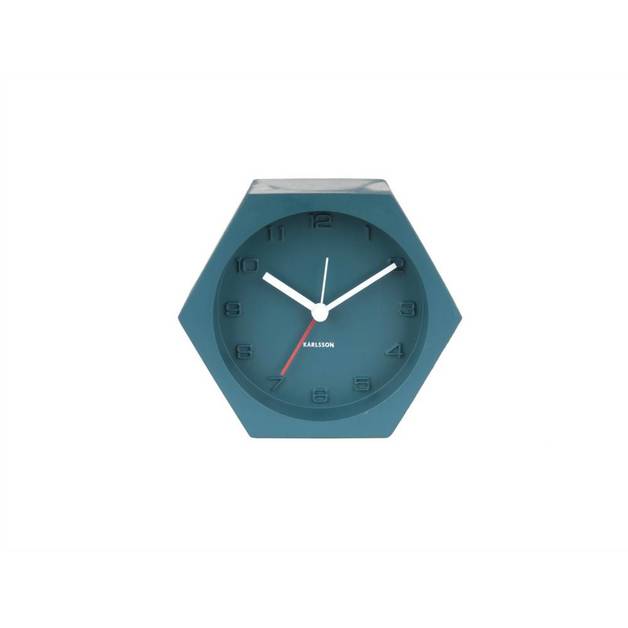 Karlsson Alarm Clock Hexagon (Blue) at Mighty Ape NZ