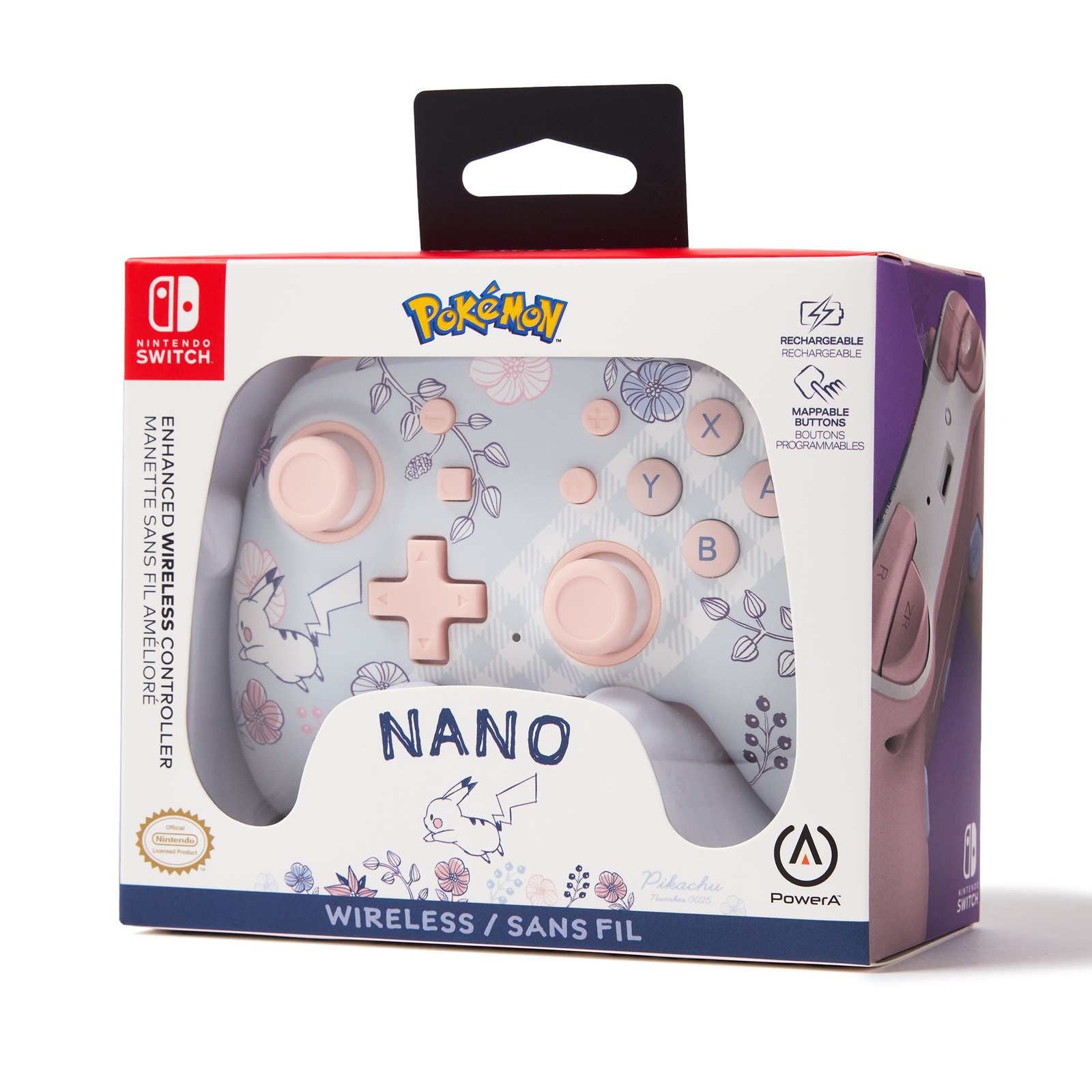 PowerA Nano Enhanced Wireless Controller for Nintendo Switch (Pikachu