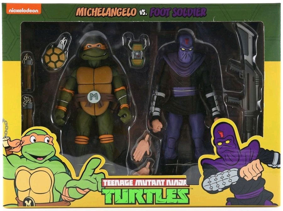 TMNT: Action Figure 2-Pack - Michelangelo vs Foot Soldier image