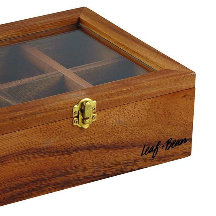 Leaf & Bean: Acacia Wood Tea Box (25x18.5x9cm)