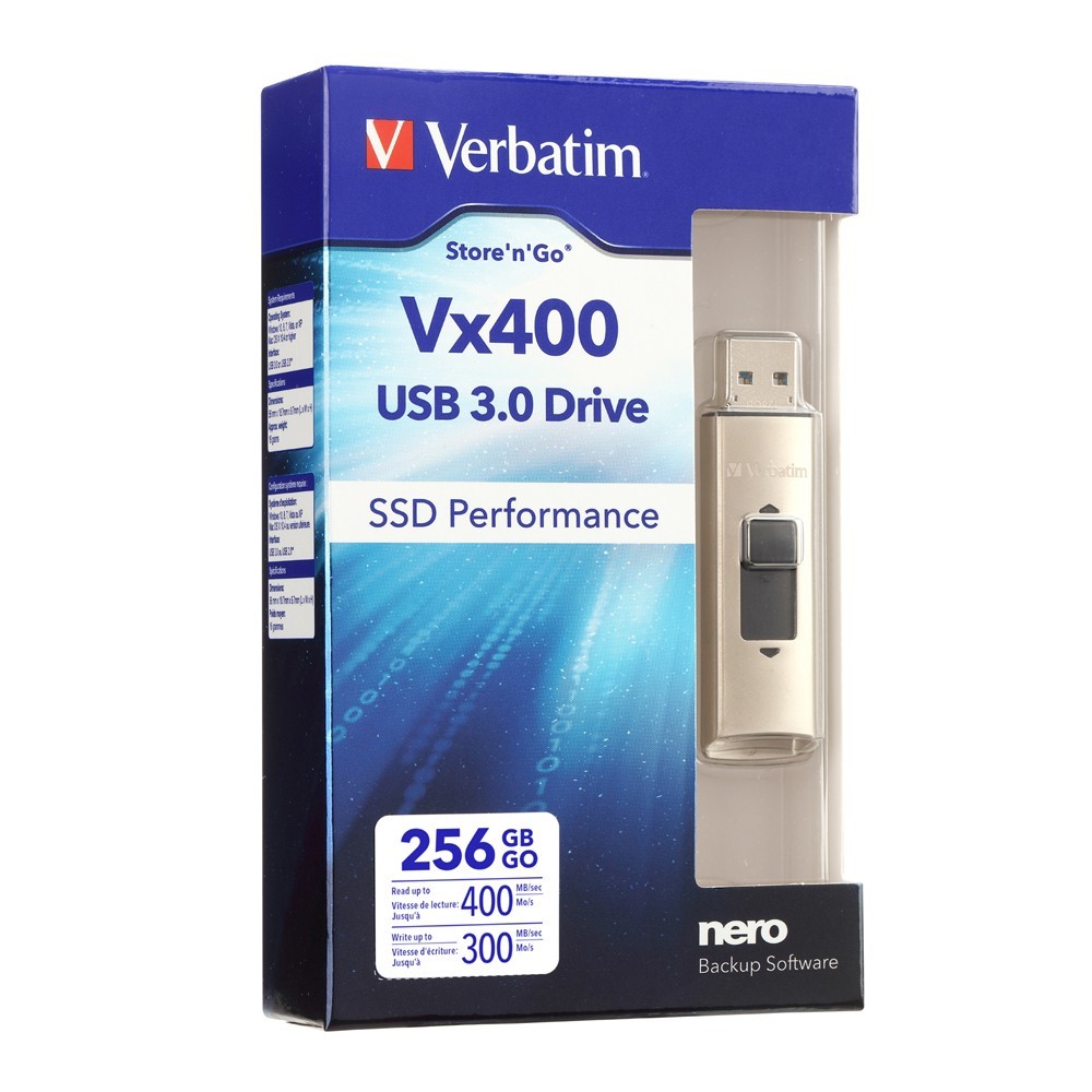 Verbatim Vx400 Solid State USB 3.0 Drive - 256GB image