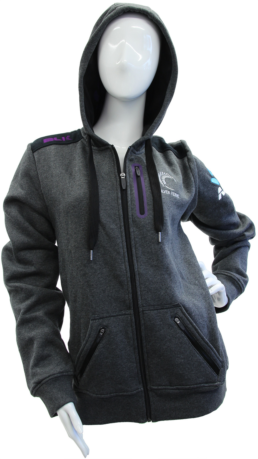 Silver Ferns Ladies Hoodie 2017 - Grey (Size 10) image