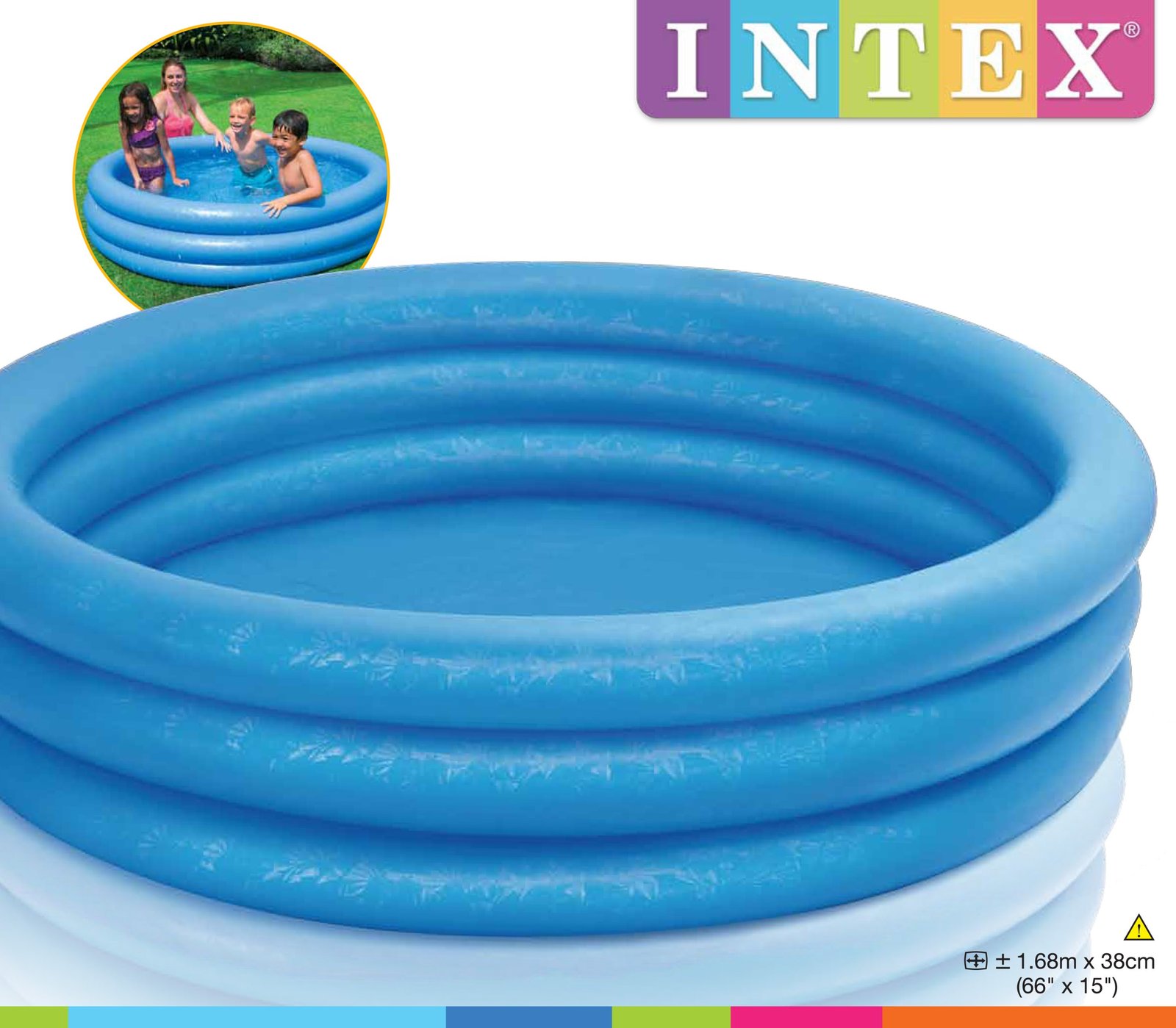 Intex: 3-Ring Paddling Pool - Crystal Blue