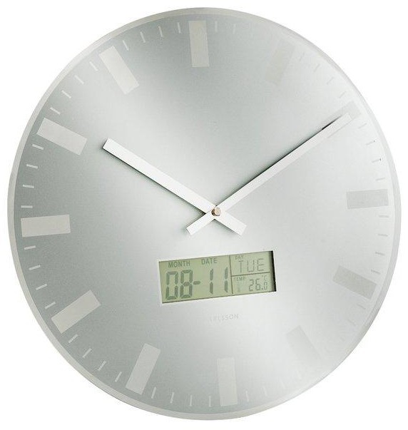 Karlsson Silver Glass LCD Station Wall Clock at Mighty Ape NZ