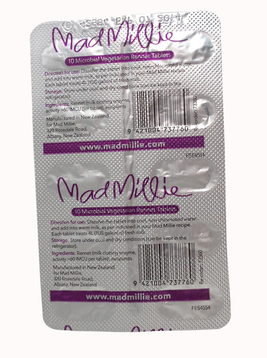 Mad Millie: 4L Vegetarian Rennet (Tablet Strip x 10)