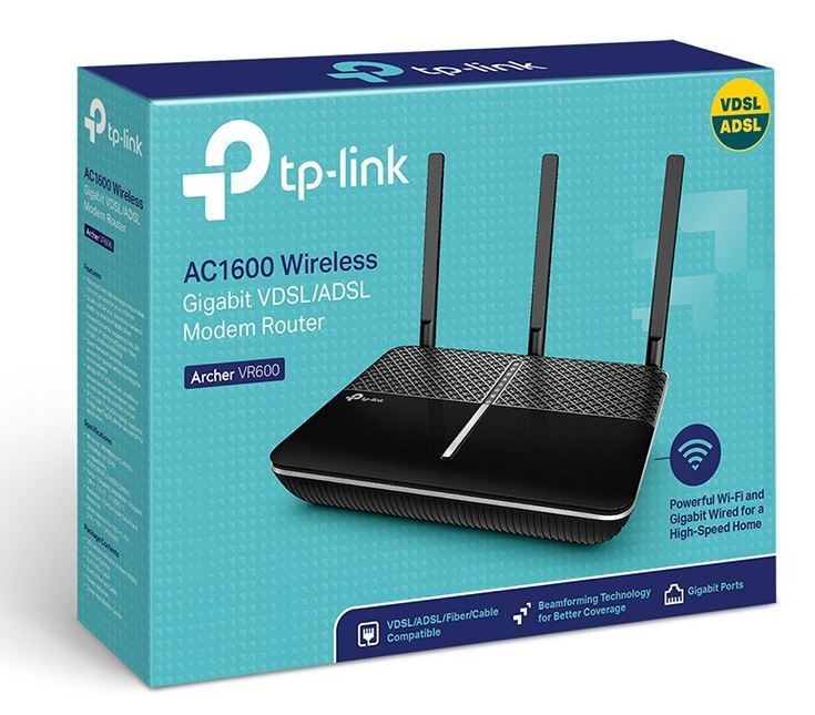 TP-LINK Archer VR600 V2 AC1600 Wireless Gigabit VDSL/ADSL Modem Router