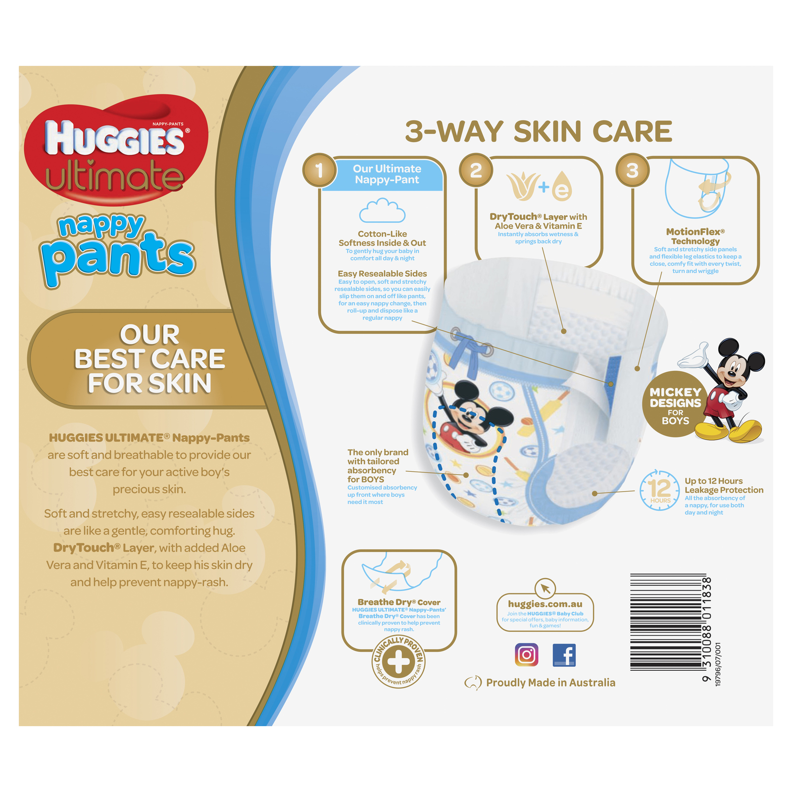 Huggies Ultimate Nappy Pants: Jumbo Pack - Walker Boy 14-18kg (51)