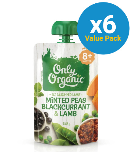 Only Organic: Stage 3 Peas Blackcurrant & Lamb (6 x 120g) image