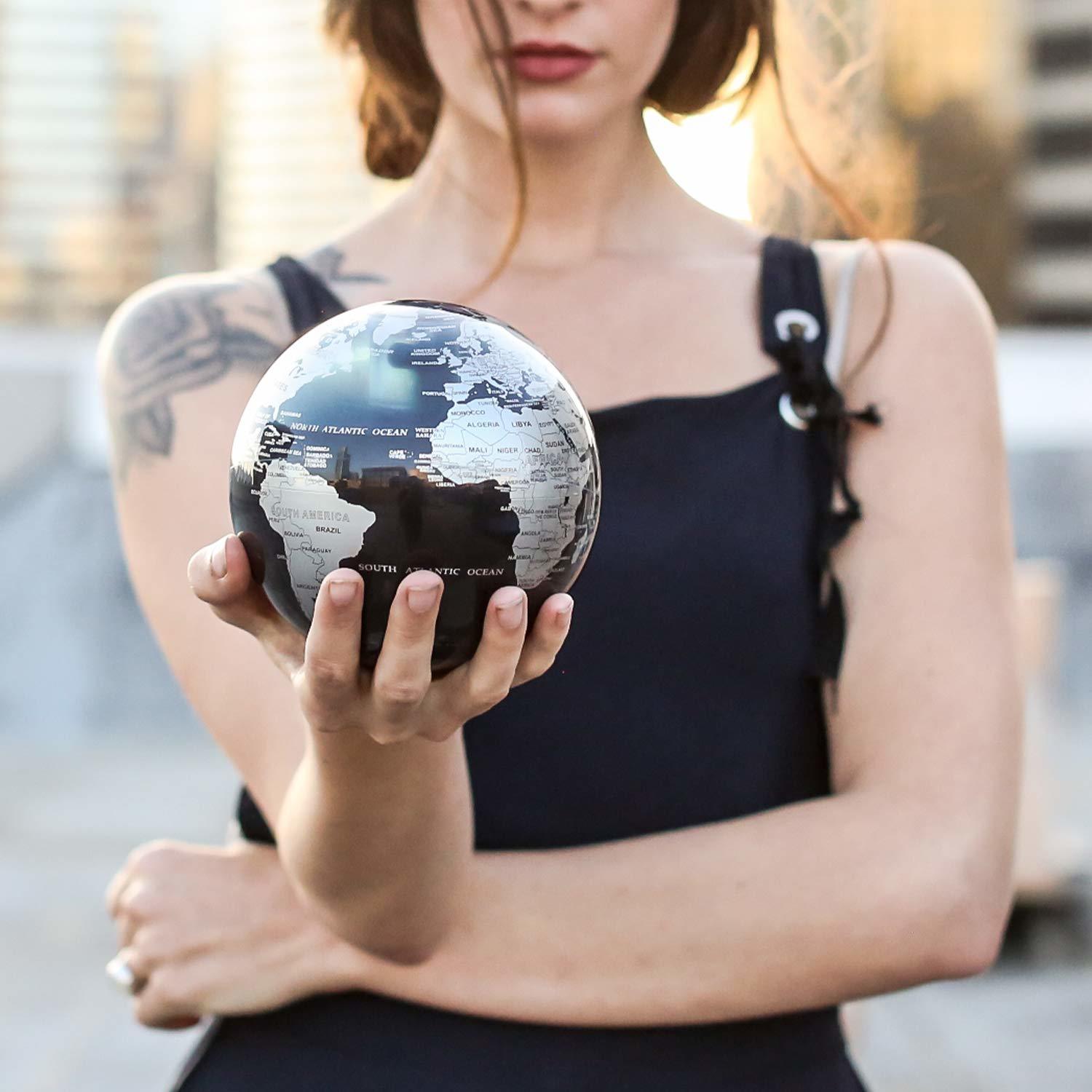 MOVA Self Rotating Globe Silver/Black - 11.5cm image