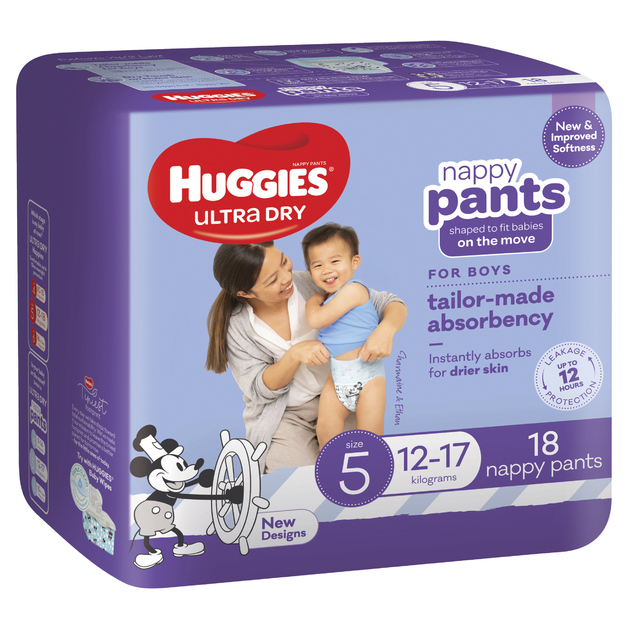 Buy Huggies Ultra Dry Nappy Boy Pants Size 5 at Mighty Ape Australia
