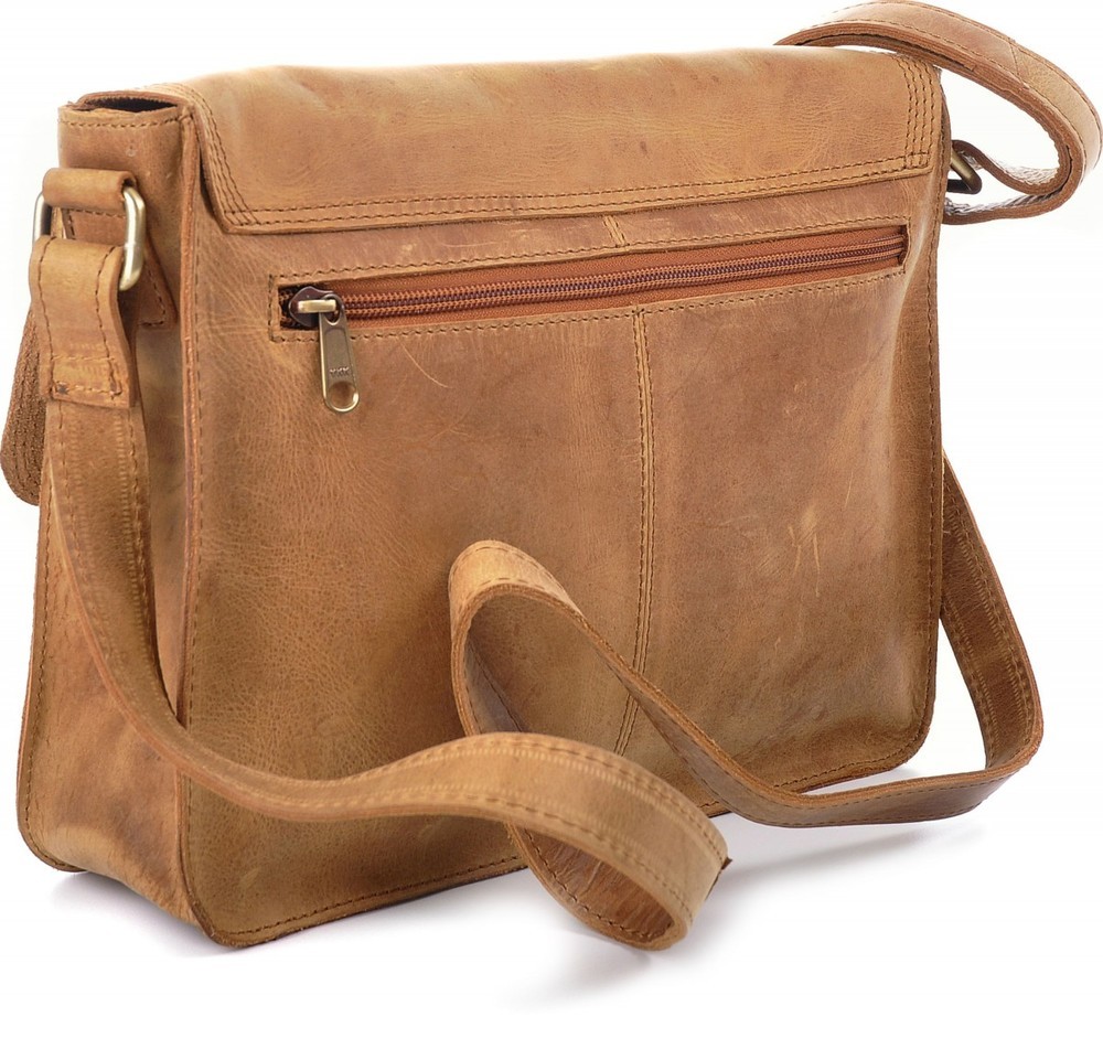 Urban Forest: Apache Small Leather Satchel Bag - Cognac image
