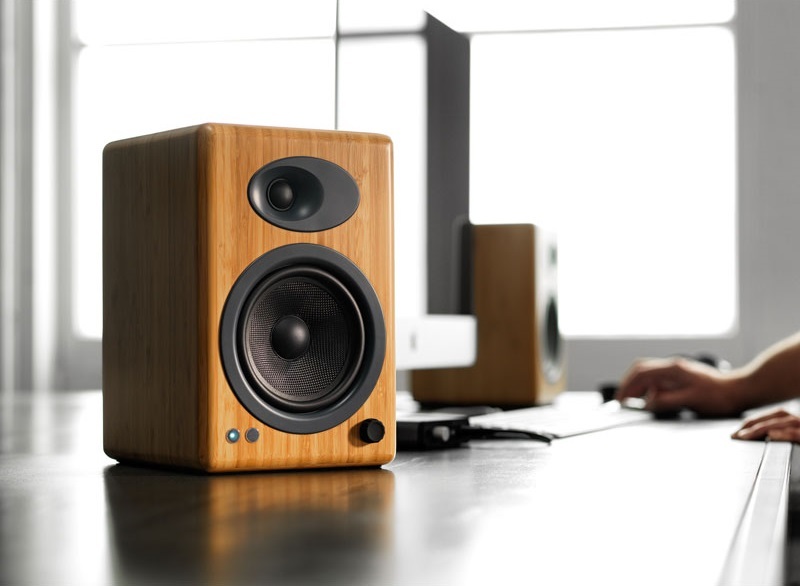 Audioengine 5+ Powered Bookshelf Speakers (Pair) Solid Bamboo image