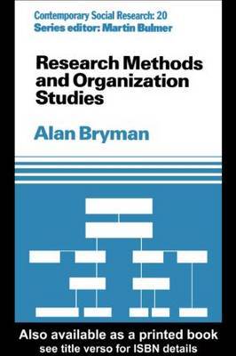 Research Methods and Organization Studies by Alan Bryman image