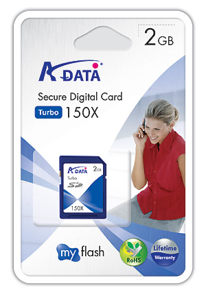 Adata Turbo 150X Secure Digital Card 2GB image