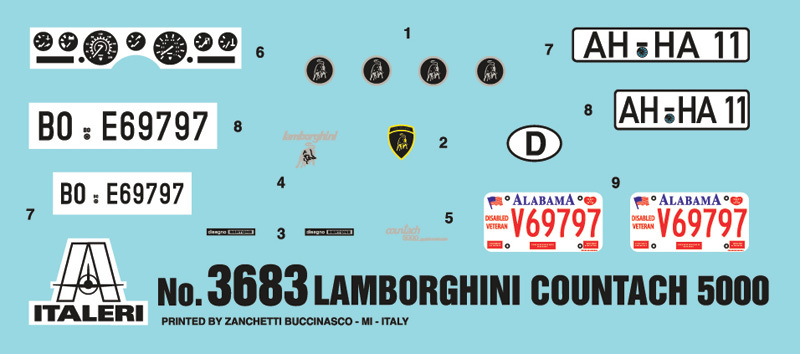 Italeri 1:24 Lamborghini Countach 5000 Model Kit