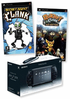 PlayStation Portable - Slim & Lite (Black) + Secret Agent Clank + Ratchet & Clank: Size Matters (Platinum) for PSP PlayStation Portable - Slim & Lite (Black) + Secret Agent Clank + Ratchet & Clank: Size Matters (Platinum) for PSP