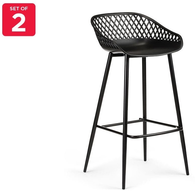 Buy Ovela Set of 2 Leerdam Bar Stools (Black) at Mighty Ape NZ