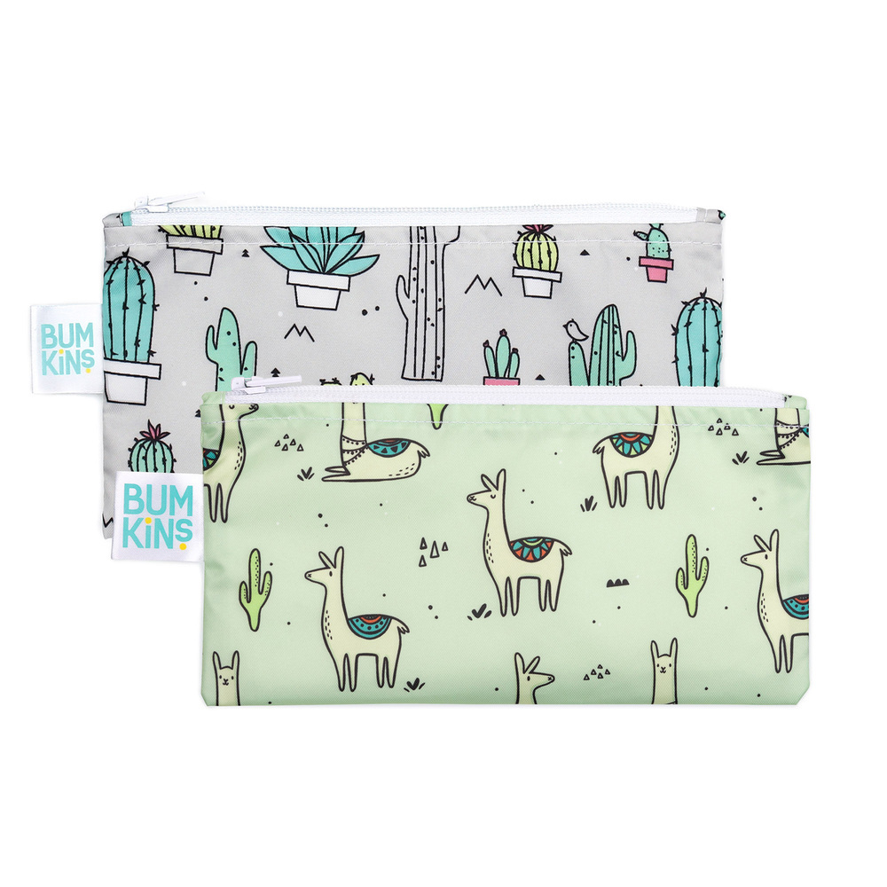 Bumkins: Small Snack Bag - Cacti/Llama (2 Pack)