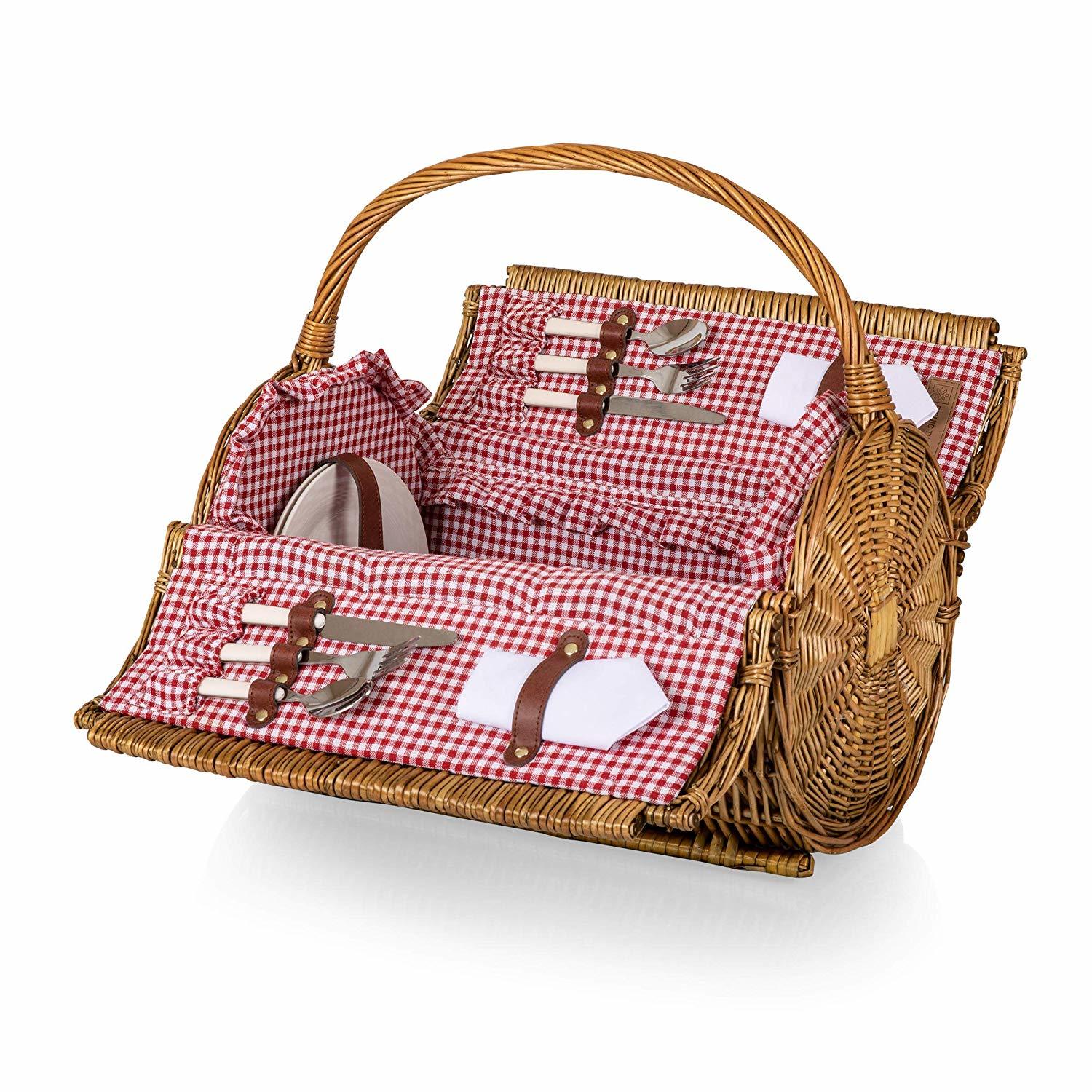 Picnic Time: Barrel Picnic Basket (Gingham) image