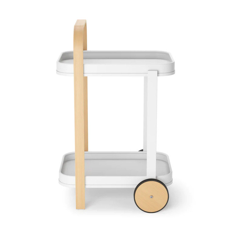 Umbra Bellwood Bar & Serving Cart White Natural at Mighty Ape NZ