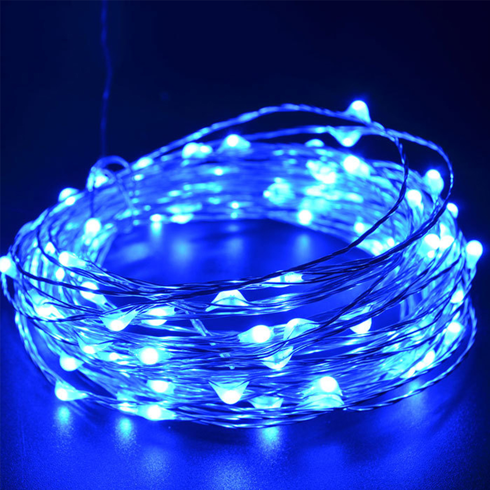 Set of Two 2.3m LED Copper Wire Seed String Lights Blue at Mighty