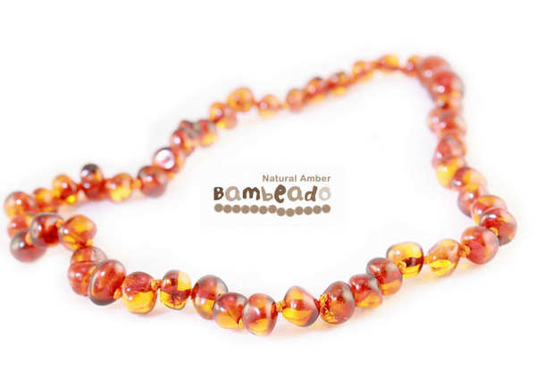 Bambeado Amber Necklace Baby Bud - Cognac image