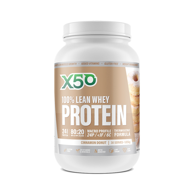 Buy Green Tea X50 100 Lean Whey Protein Cinnamon Donut (1kg) at