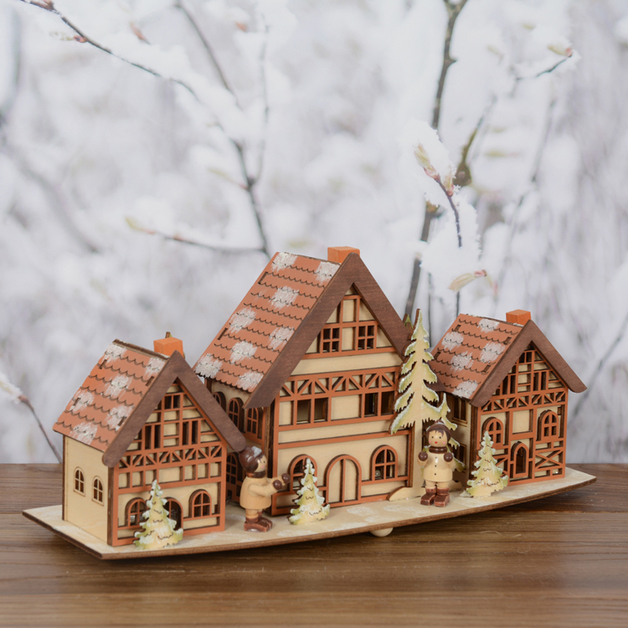 Habitat 101: LED Wooden Light Up Christmas Village | at Mighty Ape NZ