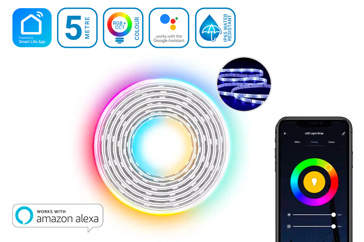 Smart Ape: WiFi App Controlled LED Strip RGB 5M Kit image